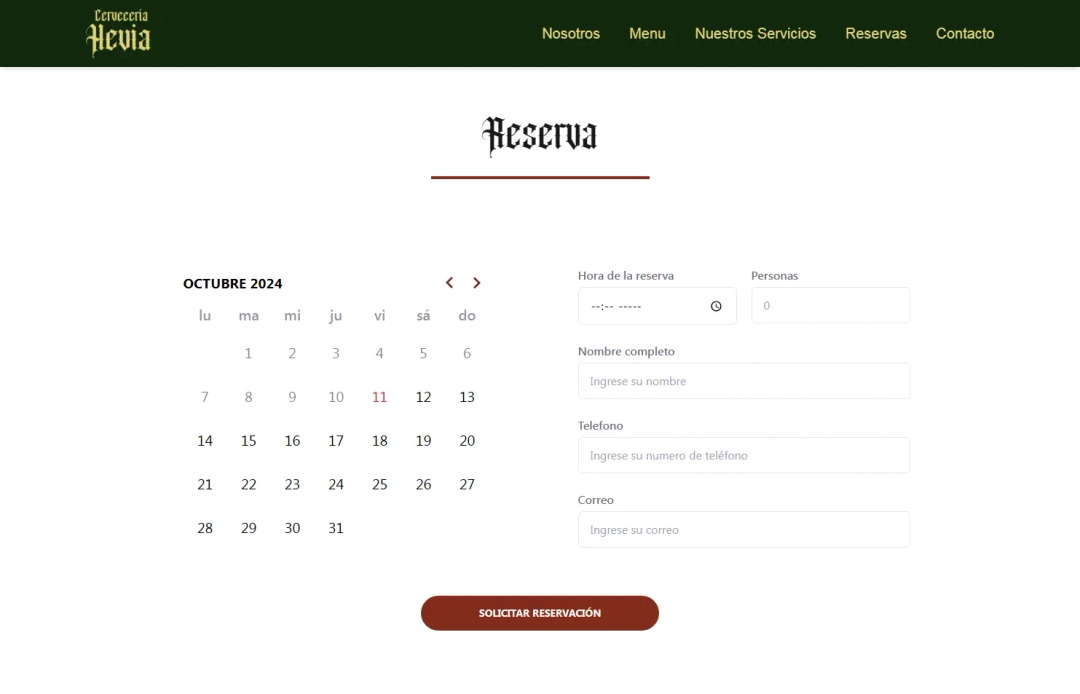 Sistema de reservación